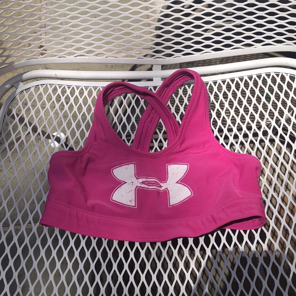 $6 add on bundle! Under Armour magenta sports bra. Size small.